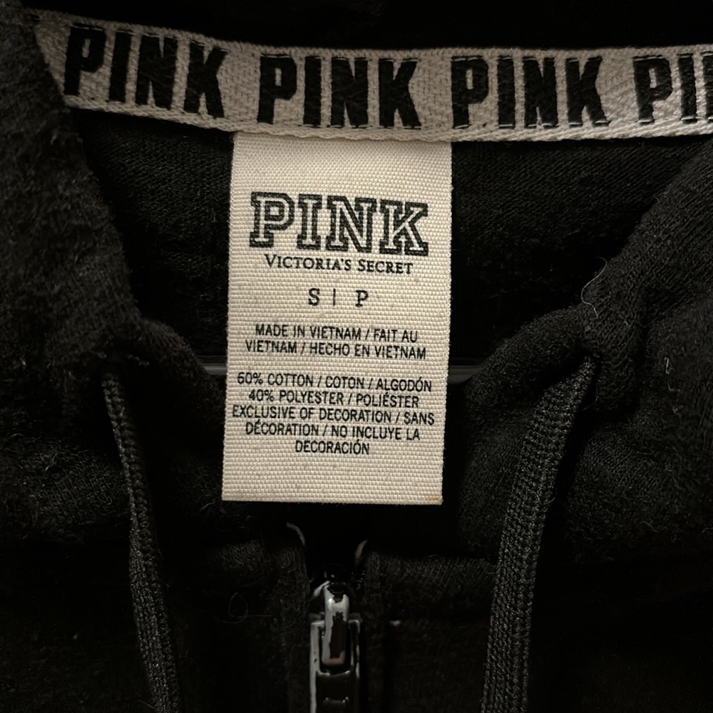 Victoria secrets PINK black zip up - Picture 2 of 4